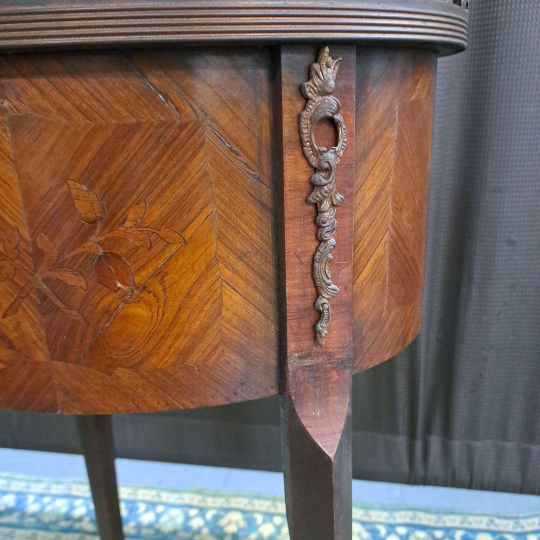 アンティークマリネール調 陶板象嵌 サイドテーブル コンソール 飾り棚 猫脚