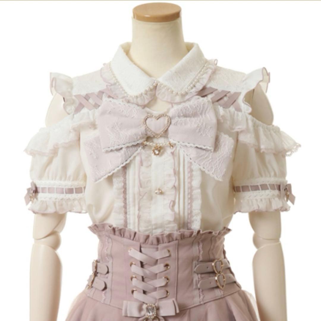 ♡LIZLISA BIGリボンオープンショルダーブラウス ピンク♡