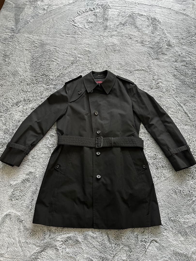 アクアスキュータム　ブラック コート ベルト付き