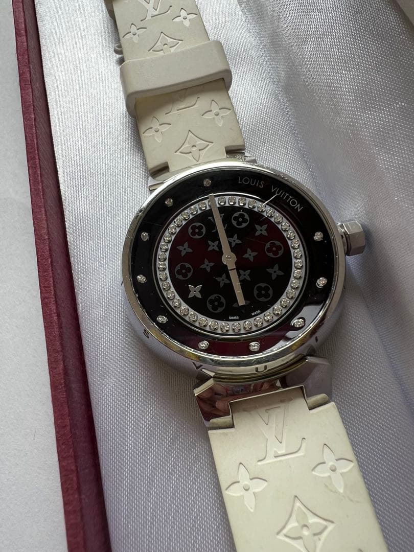 LOUIS VUITTON タンブール 腕時計 クォーツ レディース ダイヤ