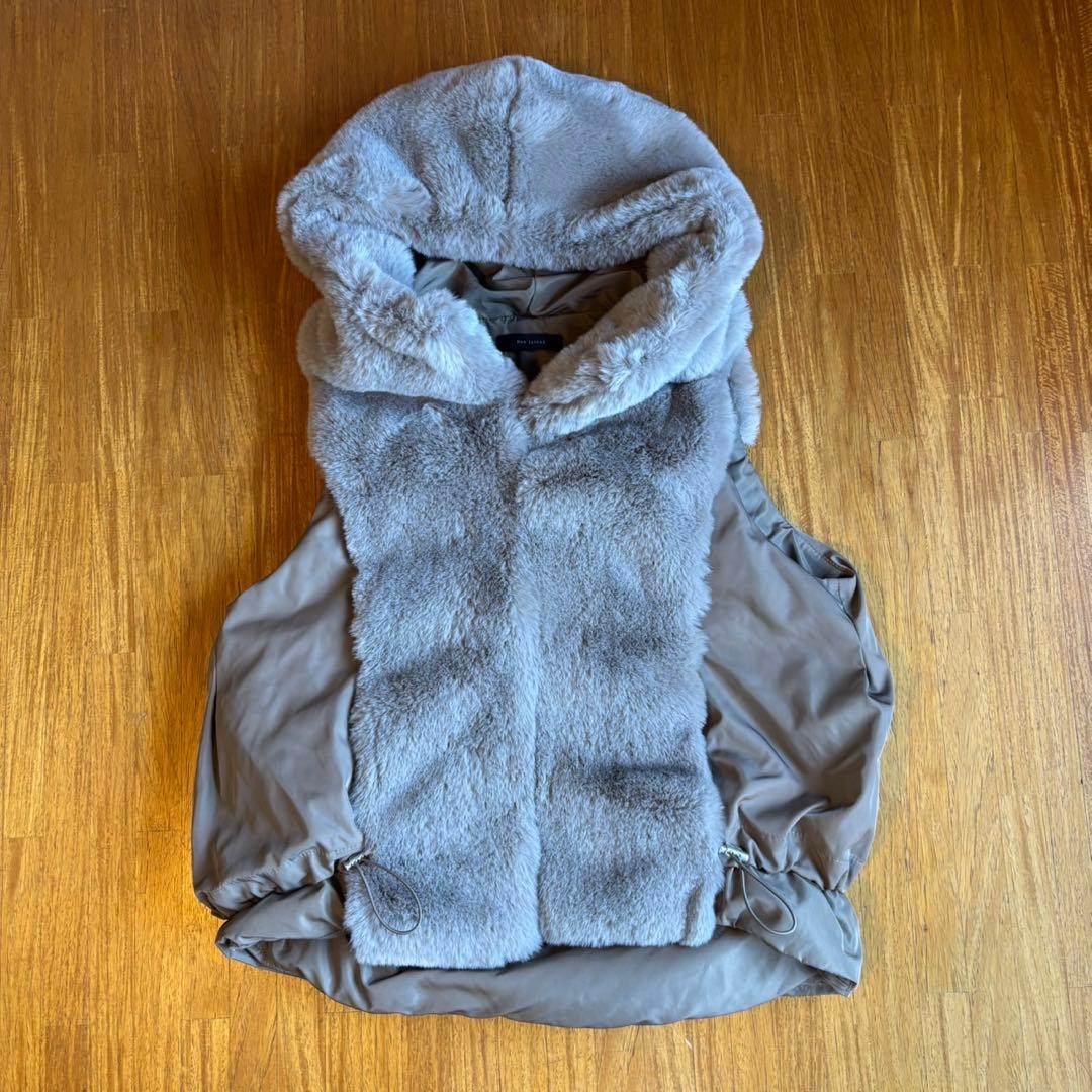 新品！異素材ＭＩＸダウンファーベスト