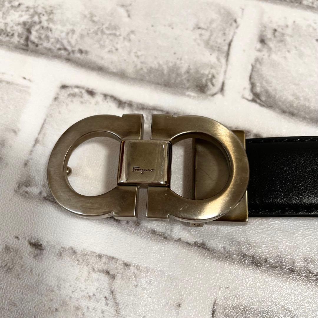極美品✨サルヴァトーレフェラガモ　ベルト　ダブルガンチーニ　男女兼用　黒
