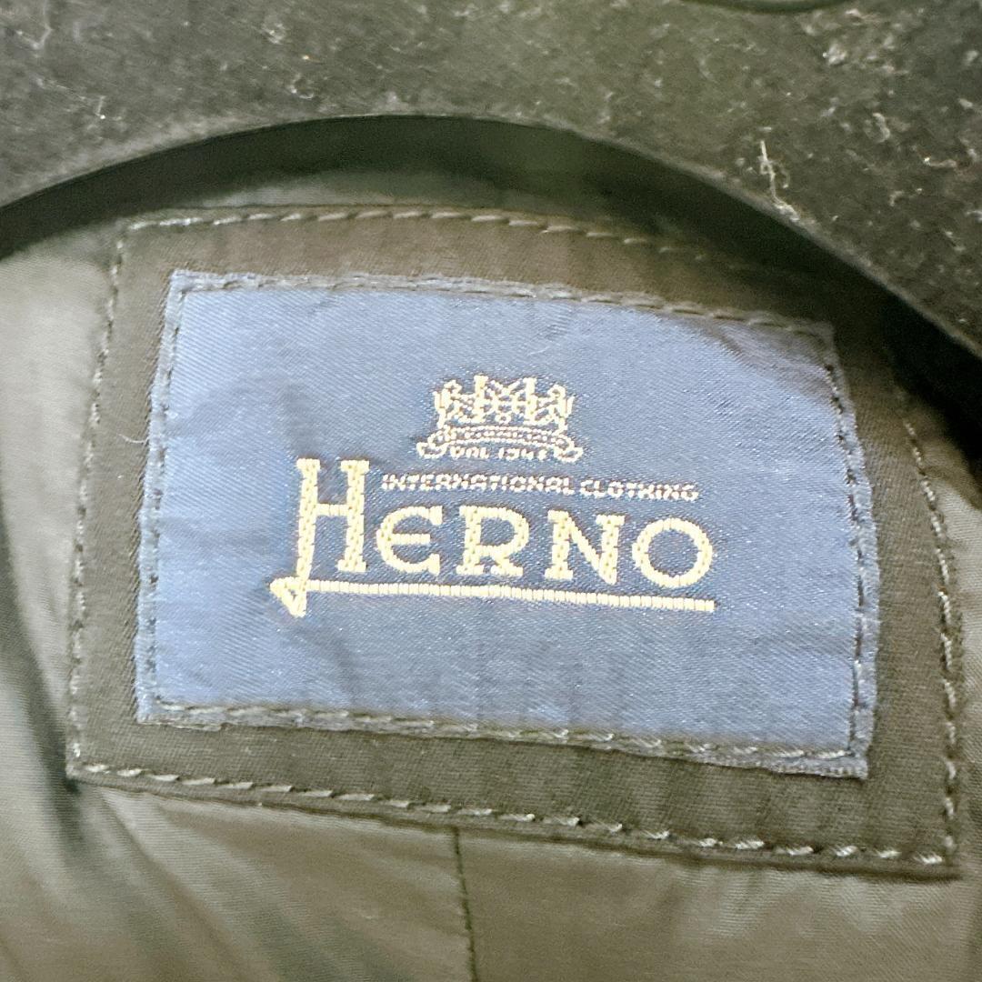 HERNO　ロングコート　近年モデル　ダブルボタン　48 ナイロン　ブラック