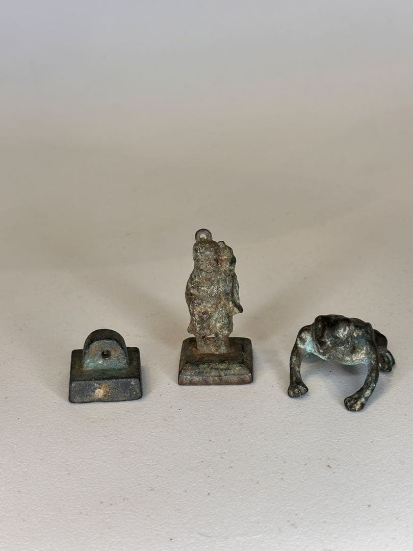 中国 青銅 印章 置物 3点セット 古美術