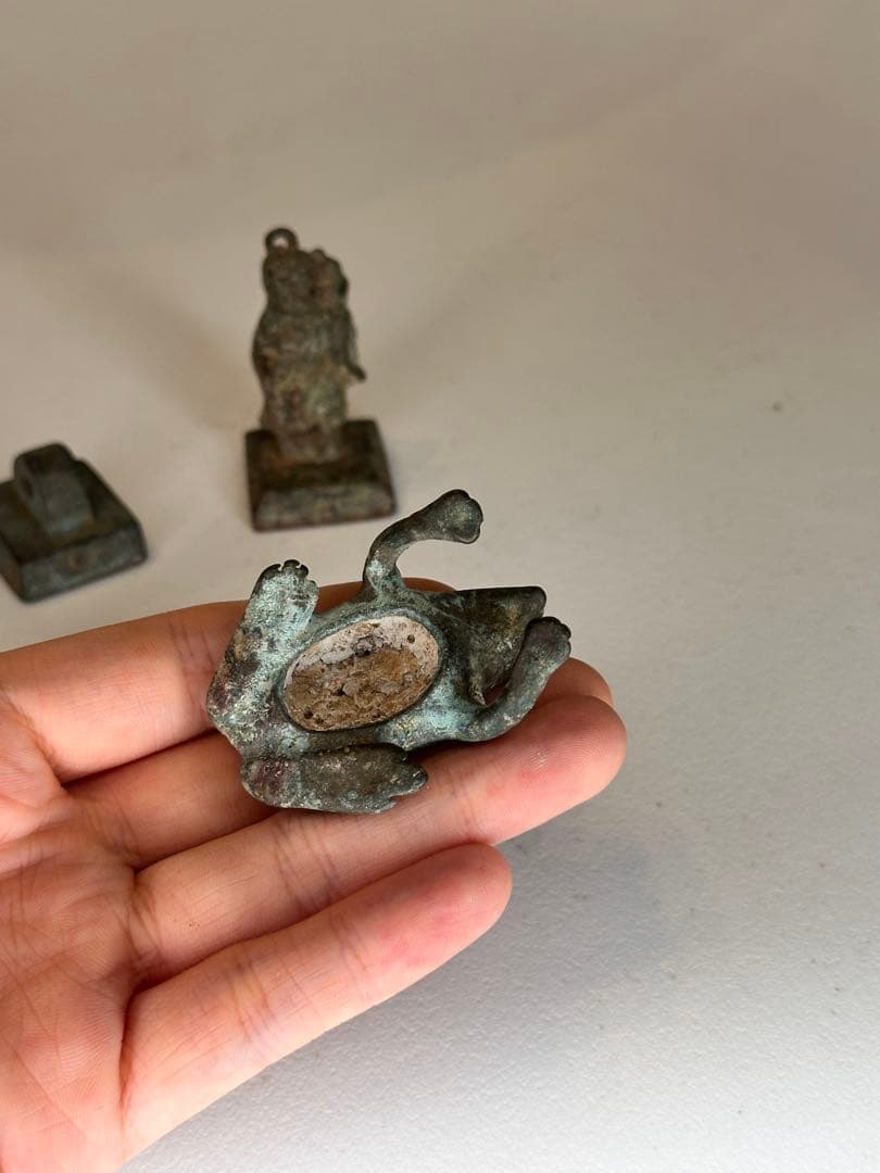 中国 青銅 印章 置物 3点セット 古美術