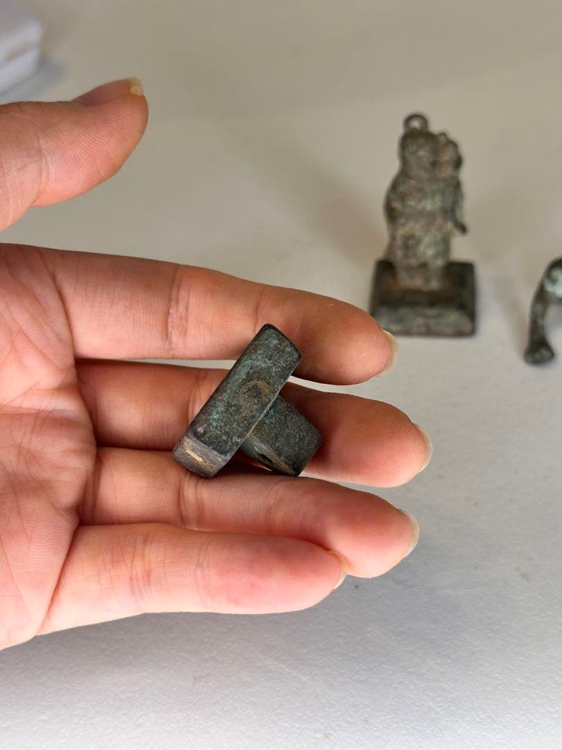 中国 青銅 印章 置物 3点セット 古美術