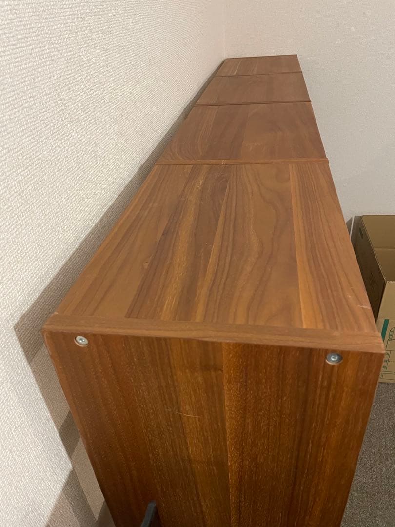【送料込】無印良品 スタッキングシェルフ 4段×3列 ウォールナット コの字棚付