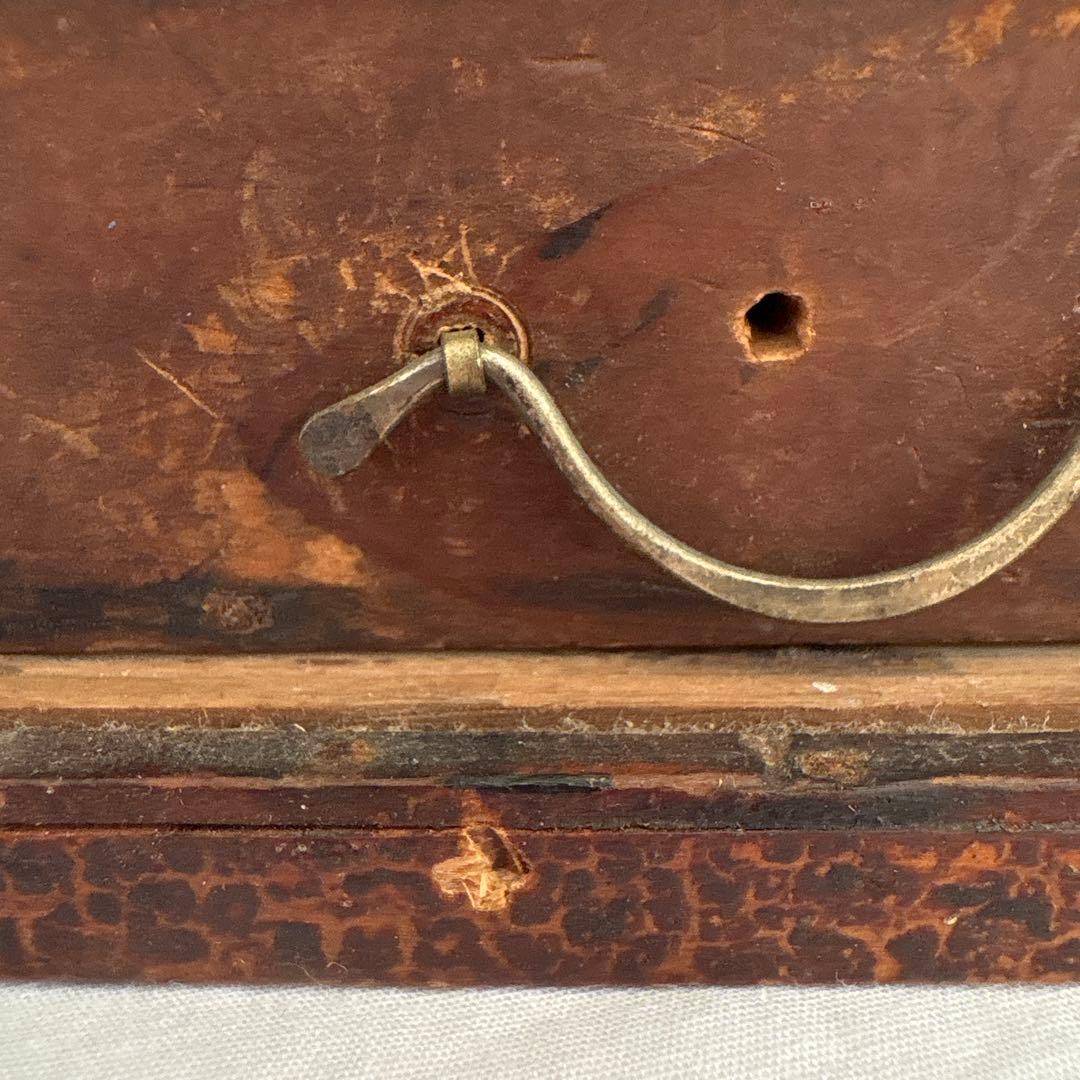 昭和レトロ 木製小引き出し 4段 持ち手付き 古道具 裁縫箱風 ヴィンテージ