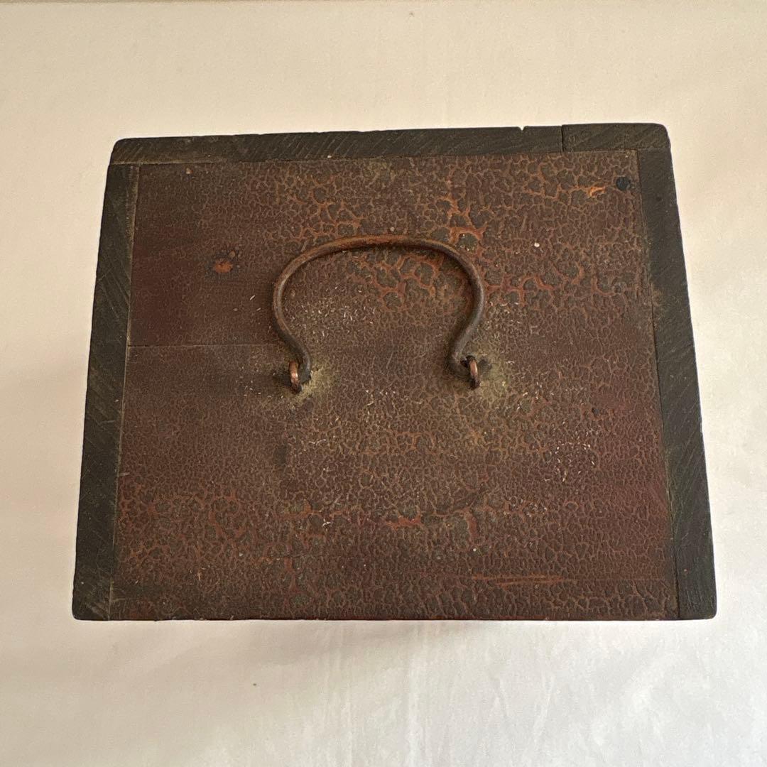 昭和レトロ 木製小引き出し 4段 持ち手付き 古道具 裁縫箱風 ヴィンテージ