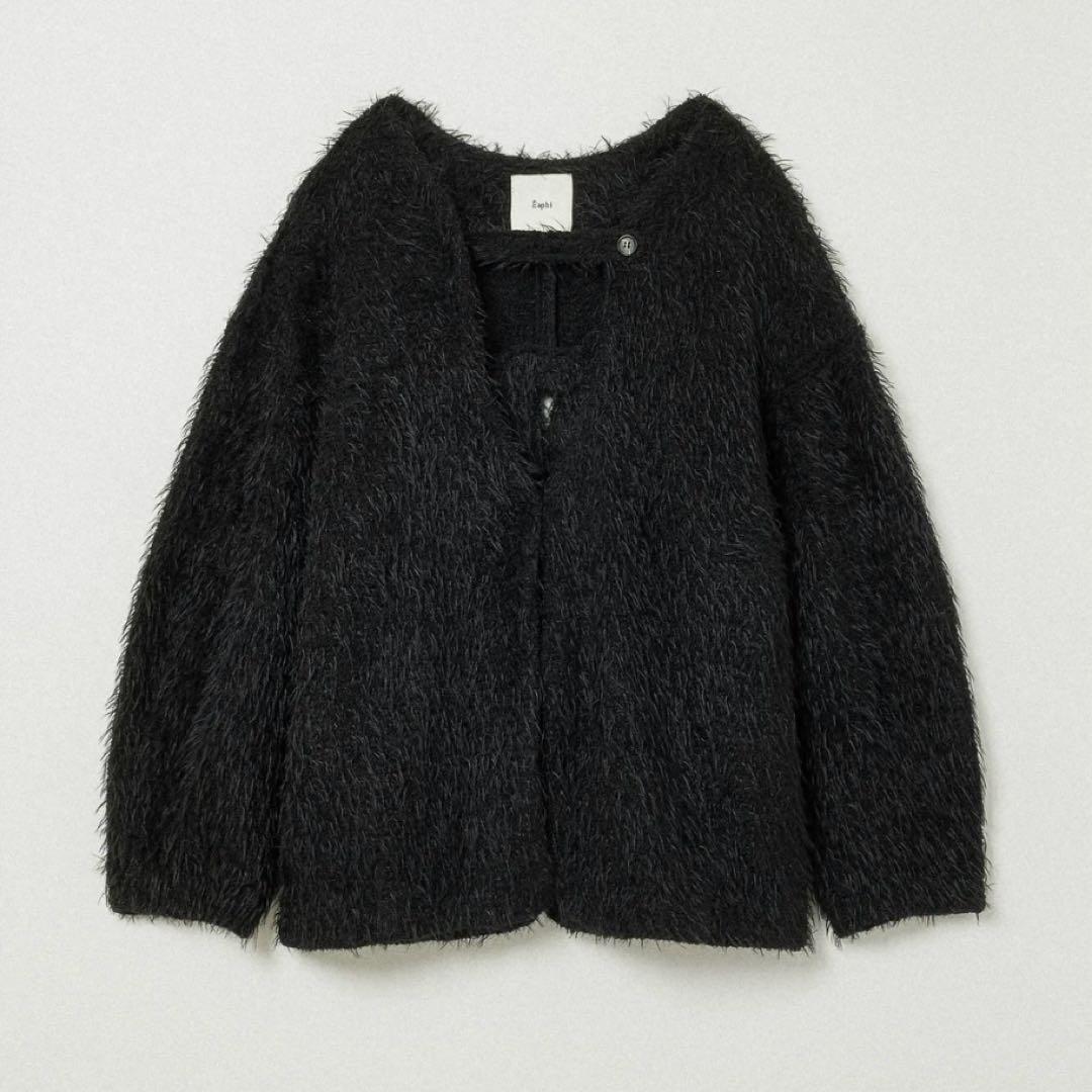 トップス eaphi COCOON SHAGGY JACKET black