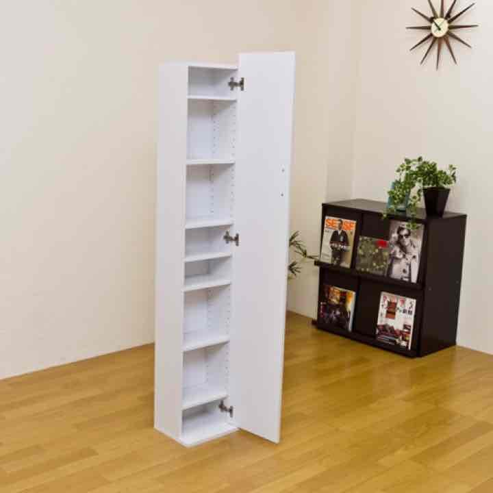 CD/DVD収納　姿見ミラー　WH