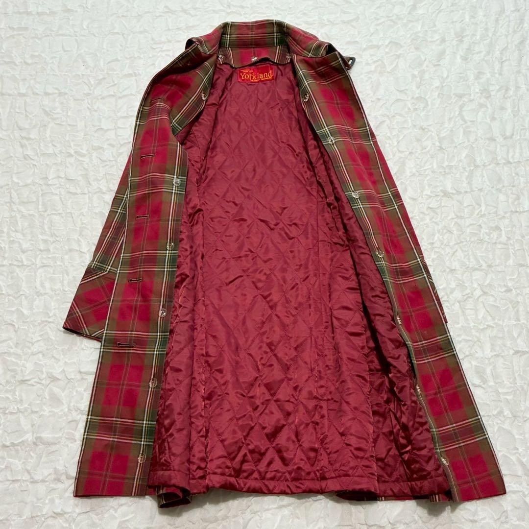 ヨークランド タータンチェック柄 ロングコート 9AR ライナー 2way