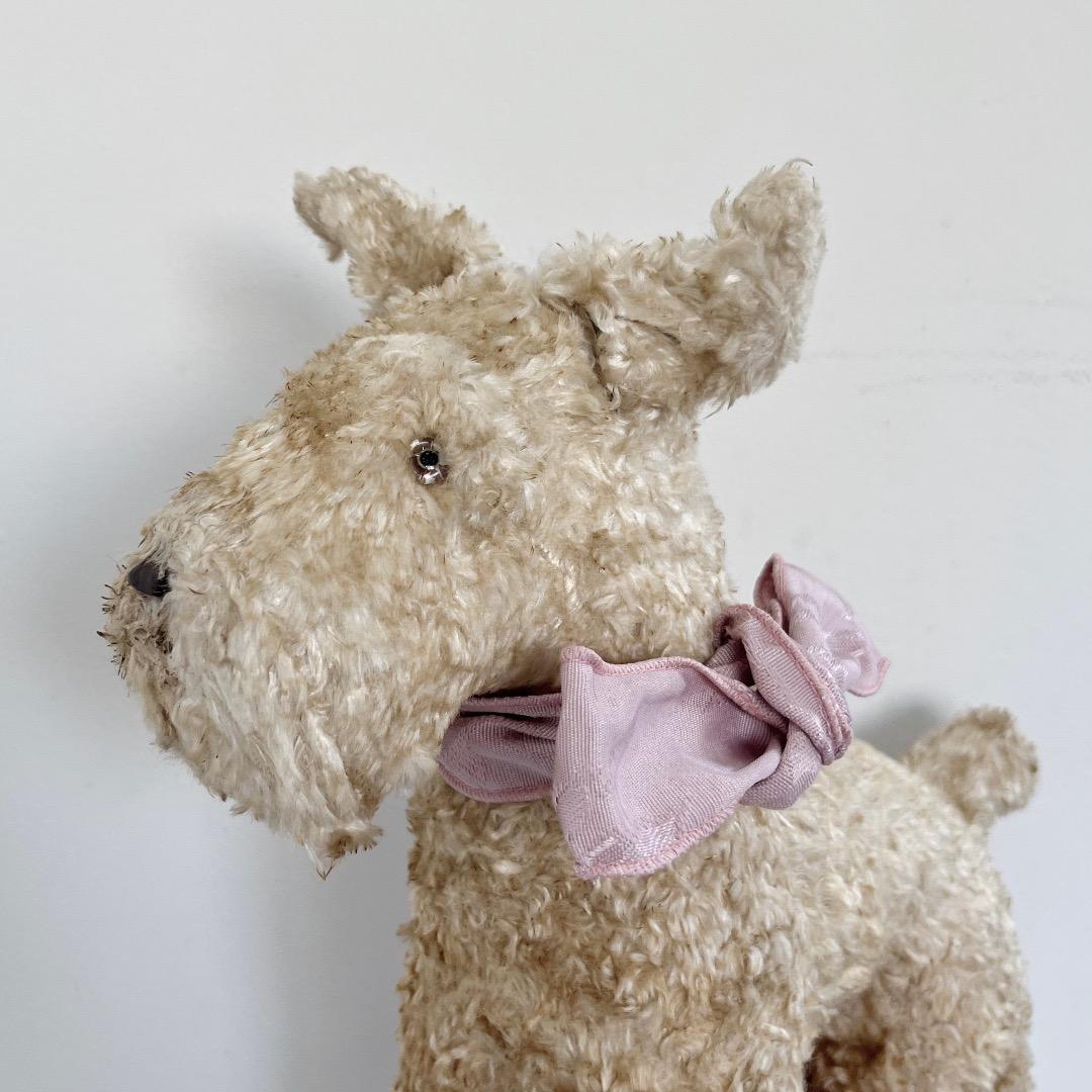 アンティーク　ぬいぐるみ　犬　テリア　人形　ヨーロッパ　ヴィンテージ