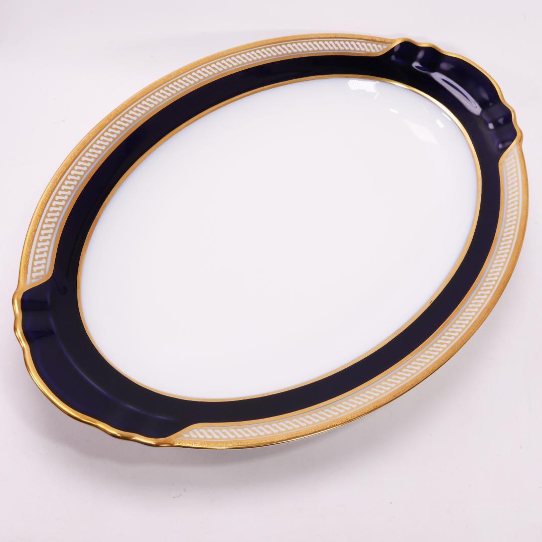 大倉陶園　リミテッドエディション　オーバルプレート 　瑠璃金彩 　大皿