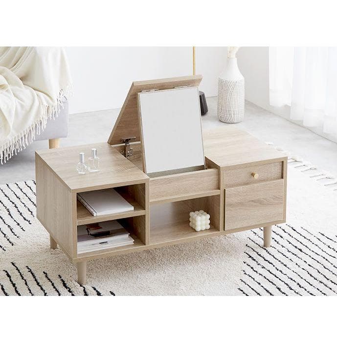 〇ドレッサーテーブル　ナチュラル　スライドレール付き　幅85cm