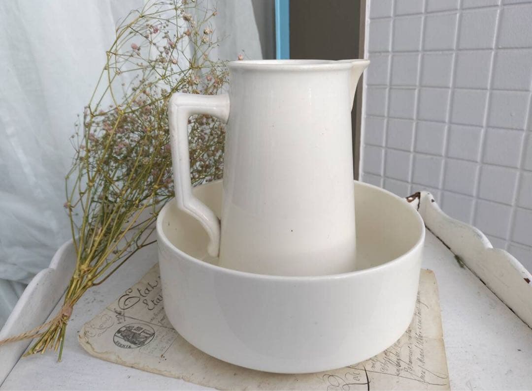 フランス　アンティーク　サルグミンヌ　ピッチャー　ボウル　ピシェ　蚤の市