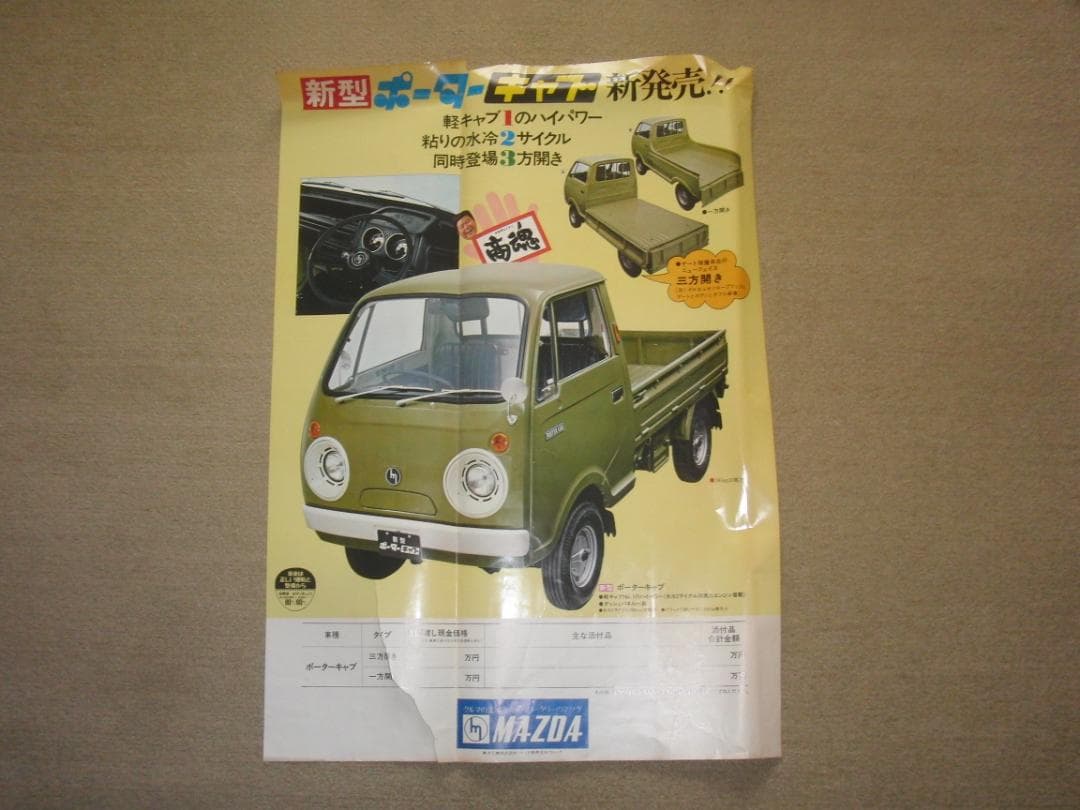 マツダ　ポーターキャブ　販売店用ポスター　店舗用ポスター