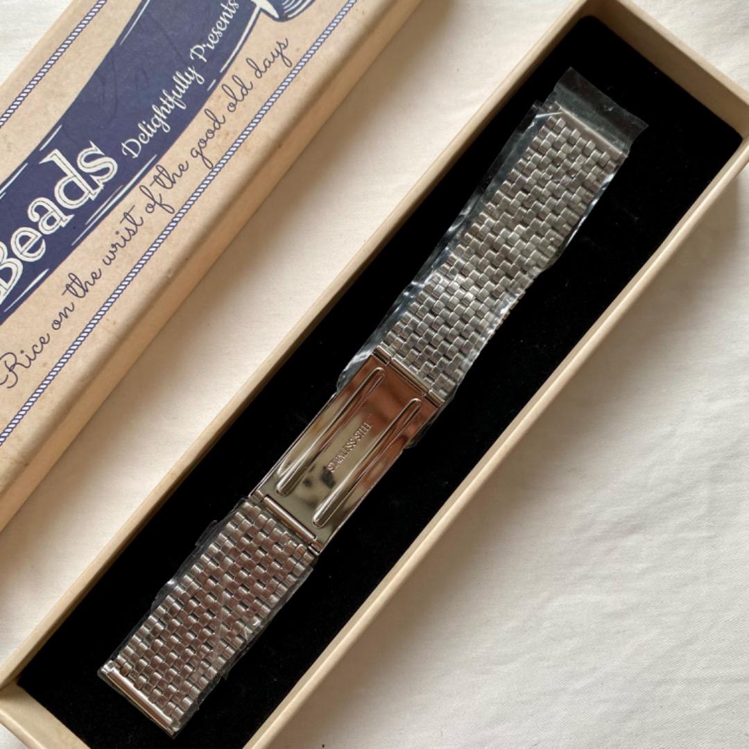 【未使用】Mr Beads 20mm 9連ライスブレス ステンレスバンド