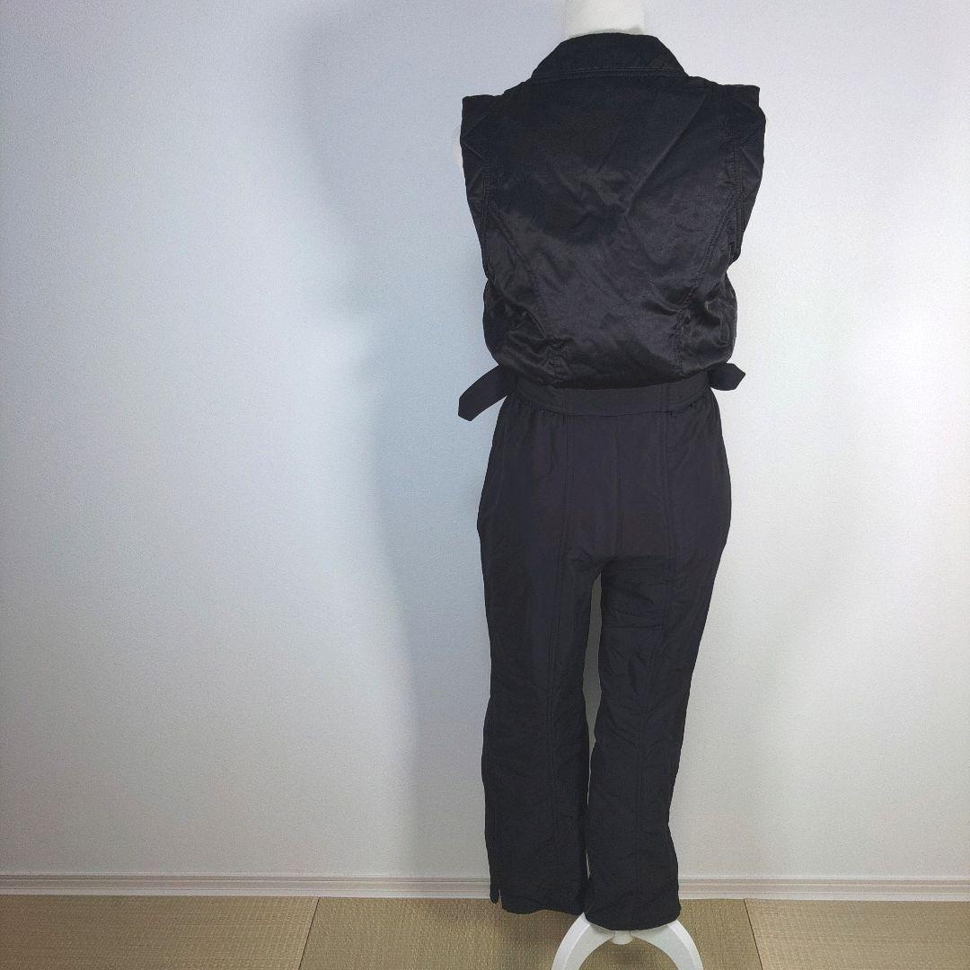 昭和レトロ　レディース　Mサイズ　スキーウェア　ブラウン　ブラック　つなぎ