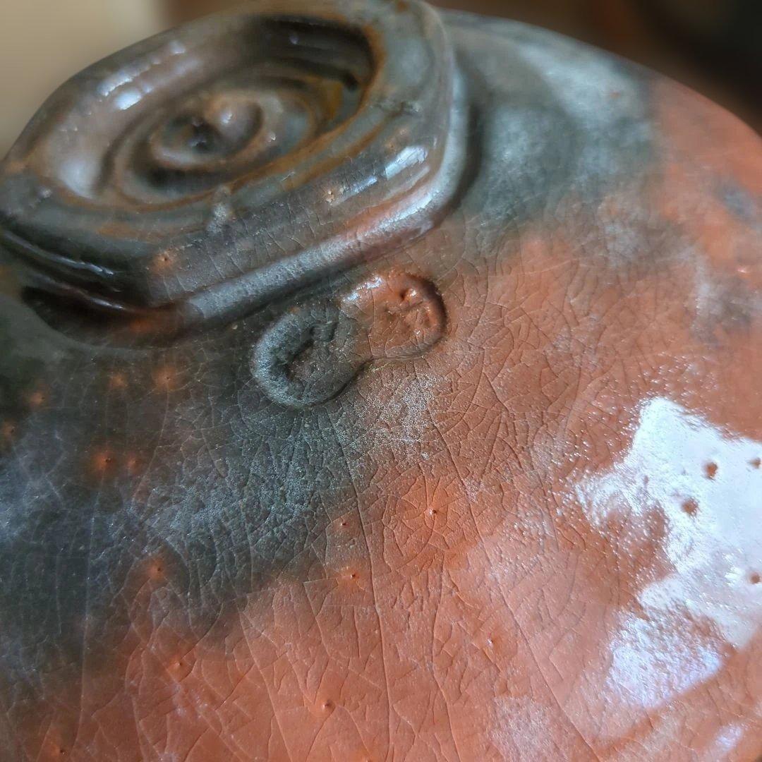 嶋台茶碗 金銀 茶道具 茶碗 セット 銀色 赤色 陶器 慶楽 木箱 在銘