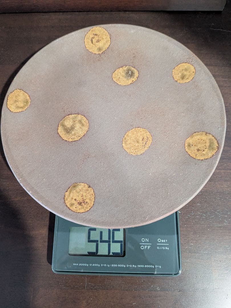 アカツキさんの備前焼皿 直径約30cm 546g　4枚セット