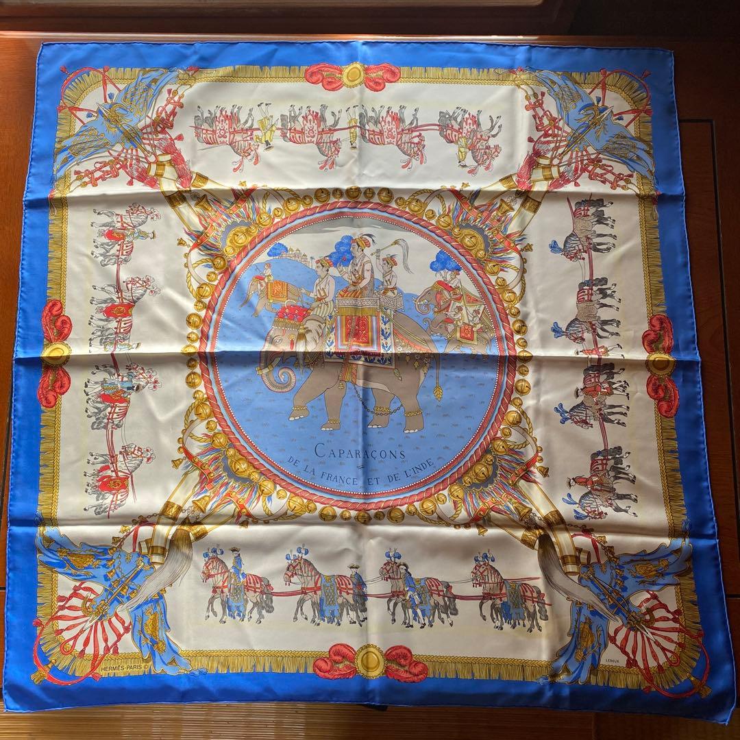 エルメス　カレ90 フランスとインドの馬飾り