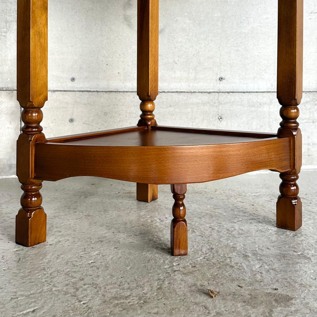 ✦80年代✦ 昭和レトロ 純喫茶の片隅にありそうな 木製コーナーテーブル 花台