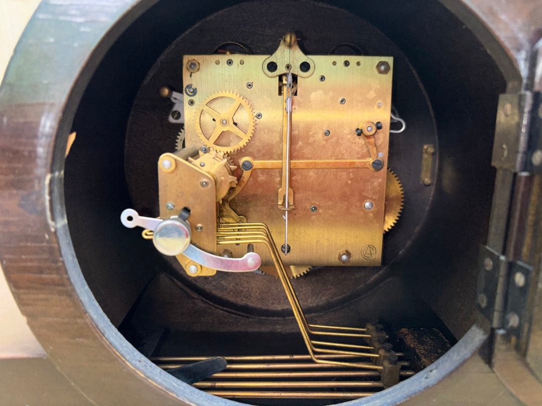 愛知時計 ウエストミンスター 日の出型置時計 ゼンマイ式 振り子時計 昭和レトロ