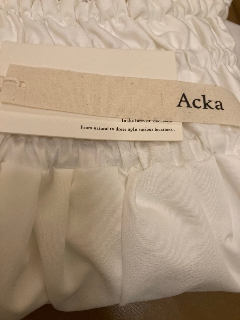 【未使用品】Acka.レースフリルオフショルダーブラウス（白）フリーサイズ