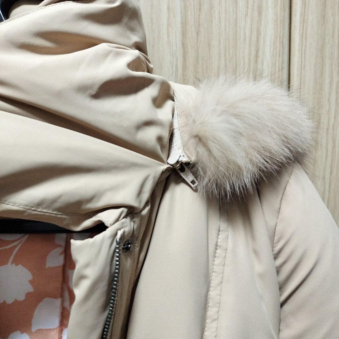 【新品未使用】ベージュ ファー付きダウンジャケット　М