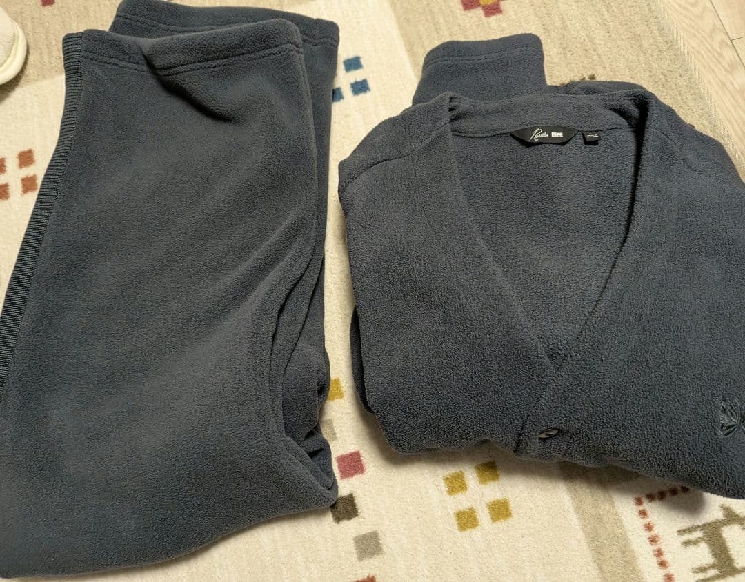 needles ユニクロコラボ　グレーカーディガンワイドパンツ2点　セットアップ