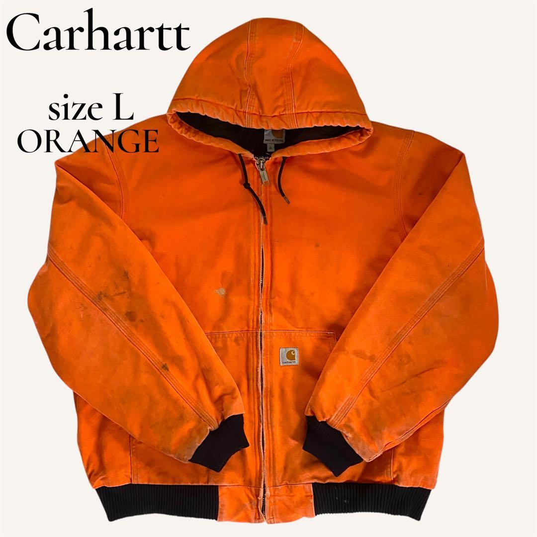 グラスワンダー 　Carhartt アクティブ　L オレンジ　アメリカ製