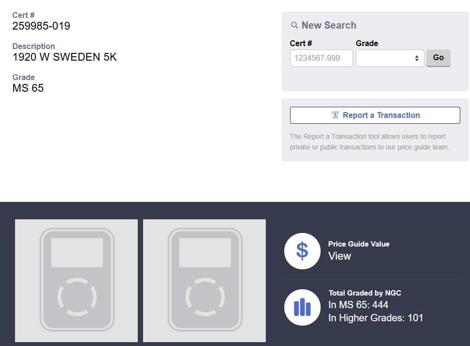 ★★★★やっちゃん★★★★1920年スウェーデン5クローナ金貨★MS65