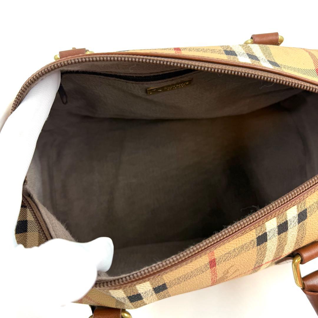 【美品】BURBERRY ノバチェック　ミニボストン　PVCレザー