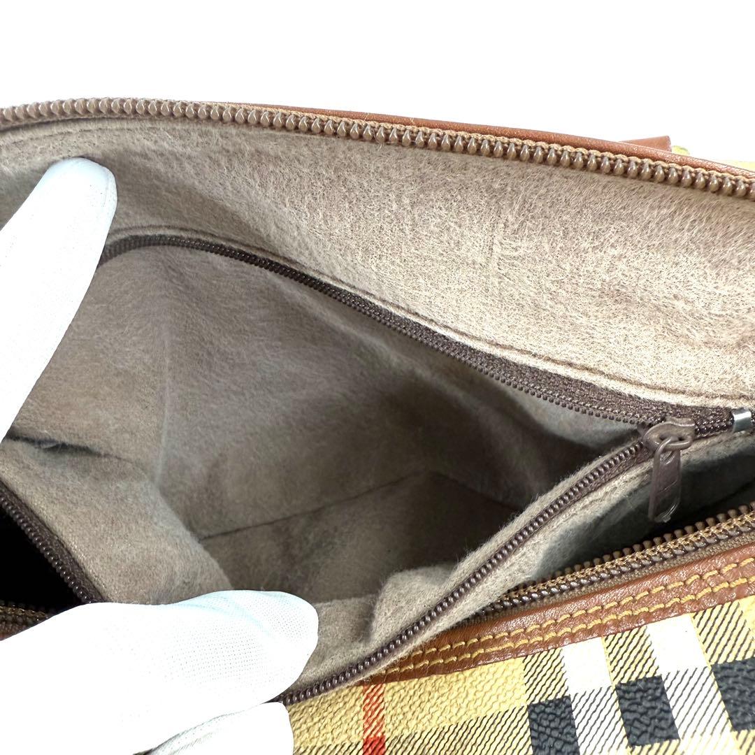 【美品】BURBERRY ノバチェック　ミニボストン　PVCレザー