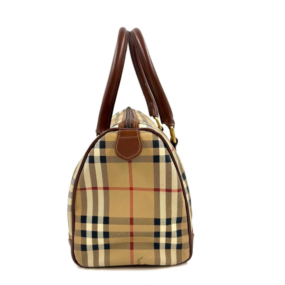 【美品】BURBERRY ノバチェック　ミニボストン　PVCレザー