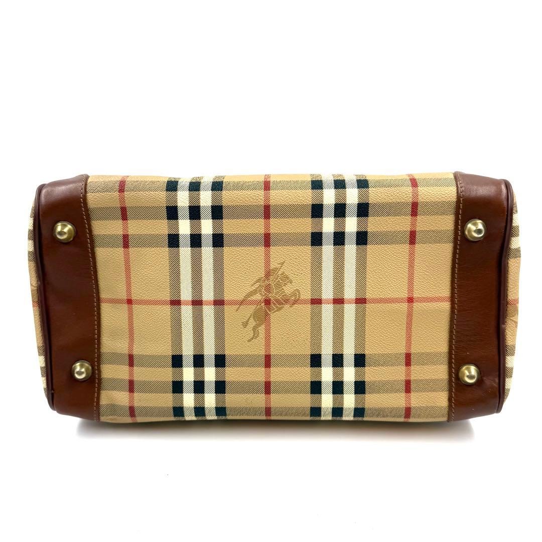 【美品】BURBERRY ノバチェック　ミニボストン　PVCレザー