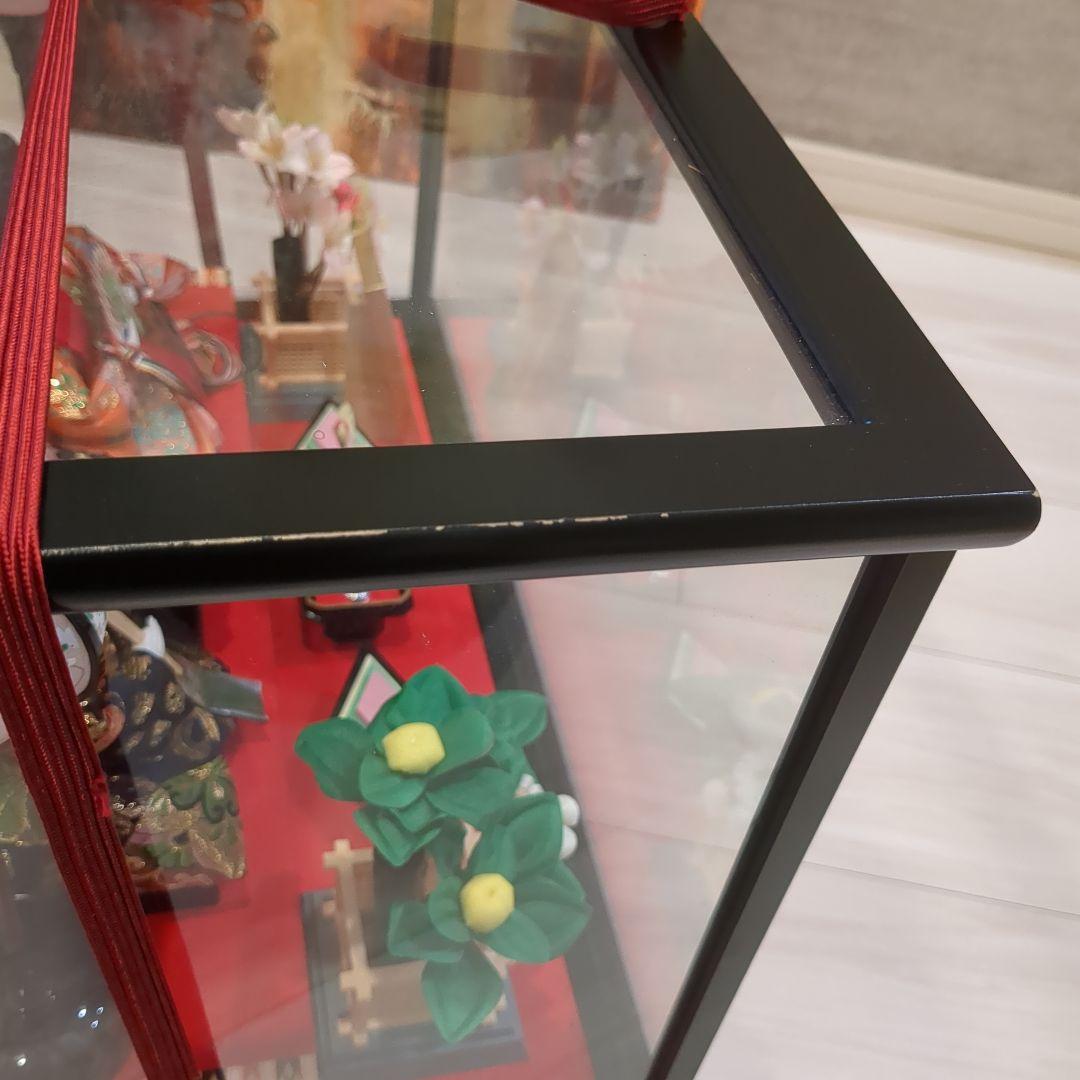 久月　よろこび雛　雛人形　お雛様　おひな様　ガラスケース　間口48cm