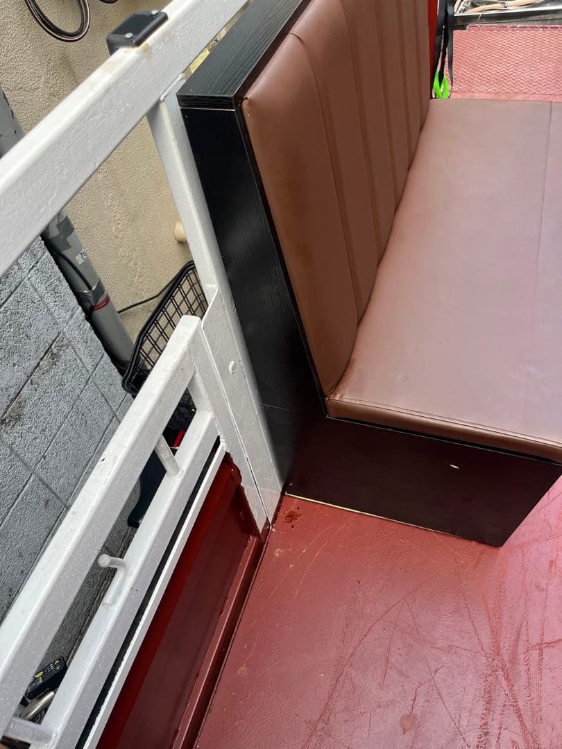 業務用ブラウン 合成皮革 背もたれ付きベンチソファ 2人掛けソファー、全部20枚