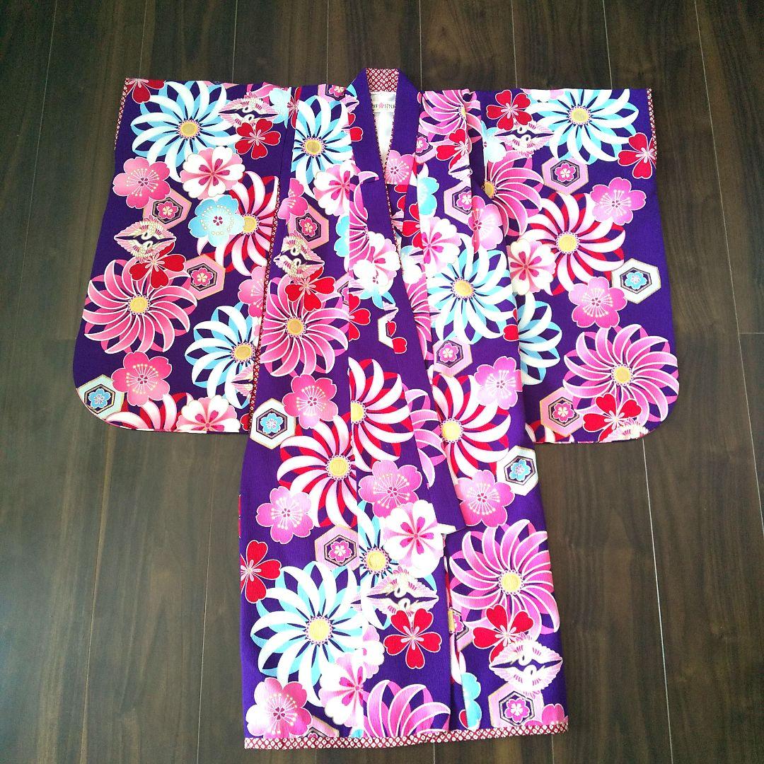 七五三 3歳 女の子 フルセット 被布 紫色 おしゃれ 今どき セット 753