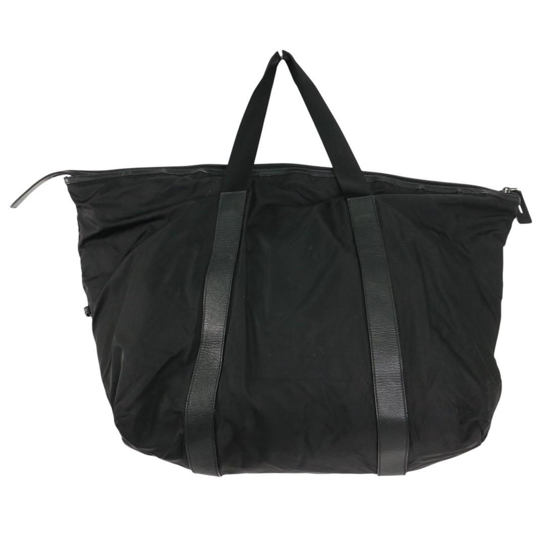 【大容量】PRADA プラダ ボストンバッグ 旅行カバン 三角プレートロゴ　黒