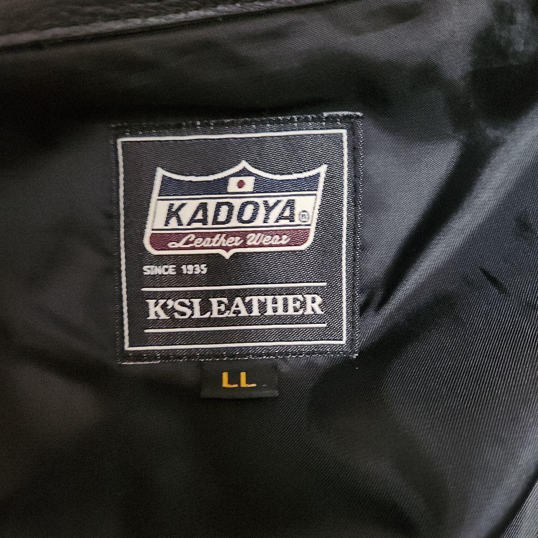 美品 KADOYA カドヤ シングルライダースジャケット 本革 牛革 LL 黒