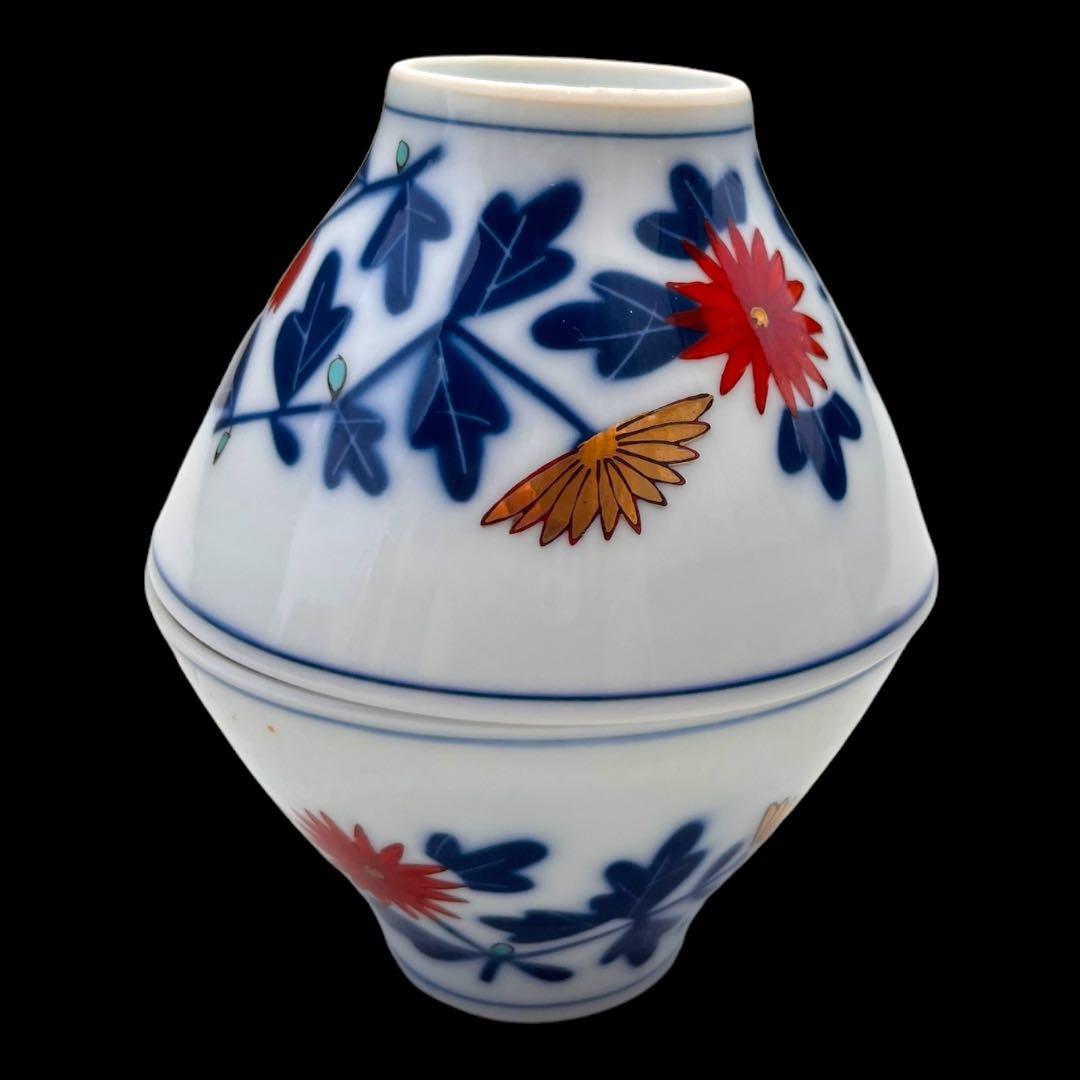 江後期～明治時代 豊楽燒 染付 金彩 菊花絵文　湯呑み5点　茶器　手書き　尾張