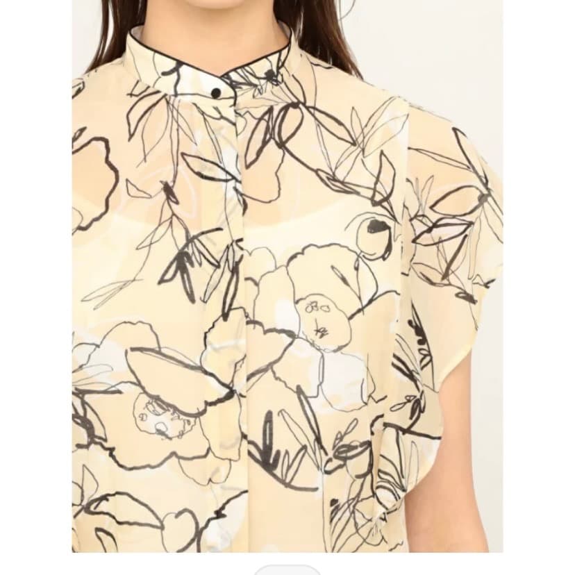 トゥモローランド Ballsey スタックフラワープリント フリルブラウス