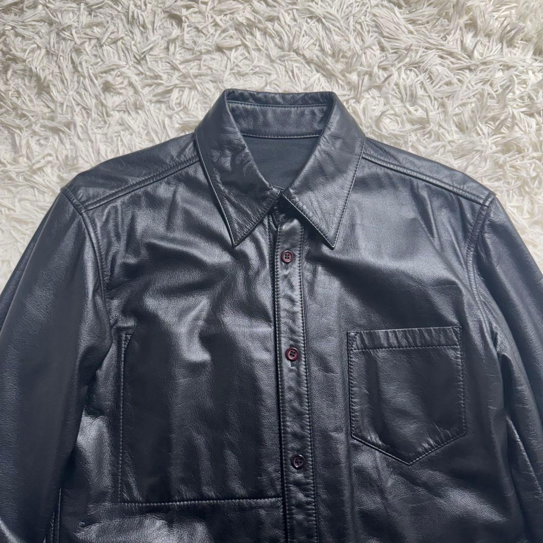 【美品】ヨウジヤマモト A.A.R ダーバン 牛革 シャツ ジャケット 黒 M