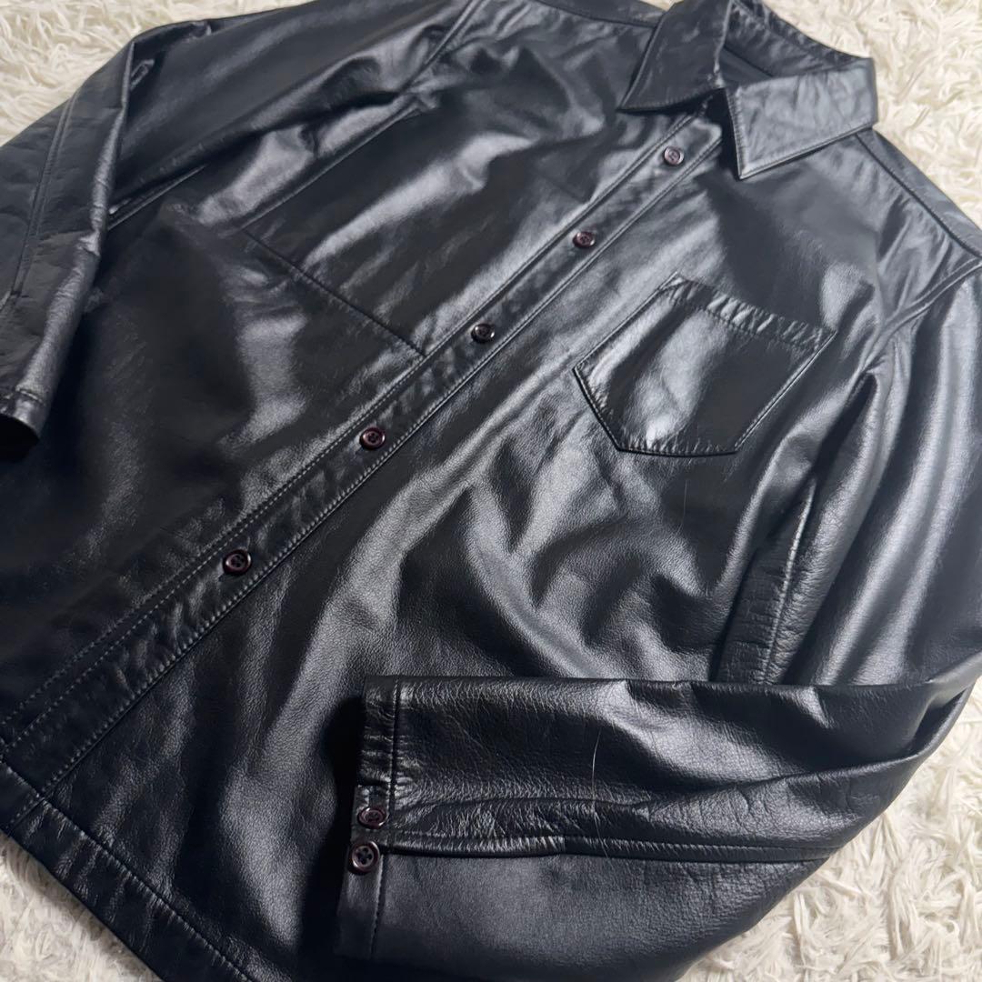 【美品】ヨウジヤマモト A.A.R ダーバン 牛革 シャツ ジャケット 黒 M