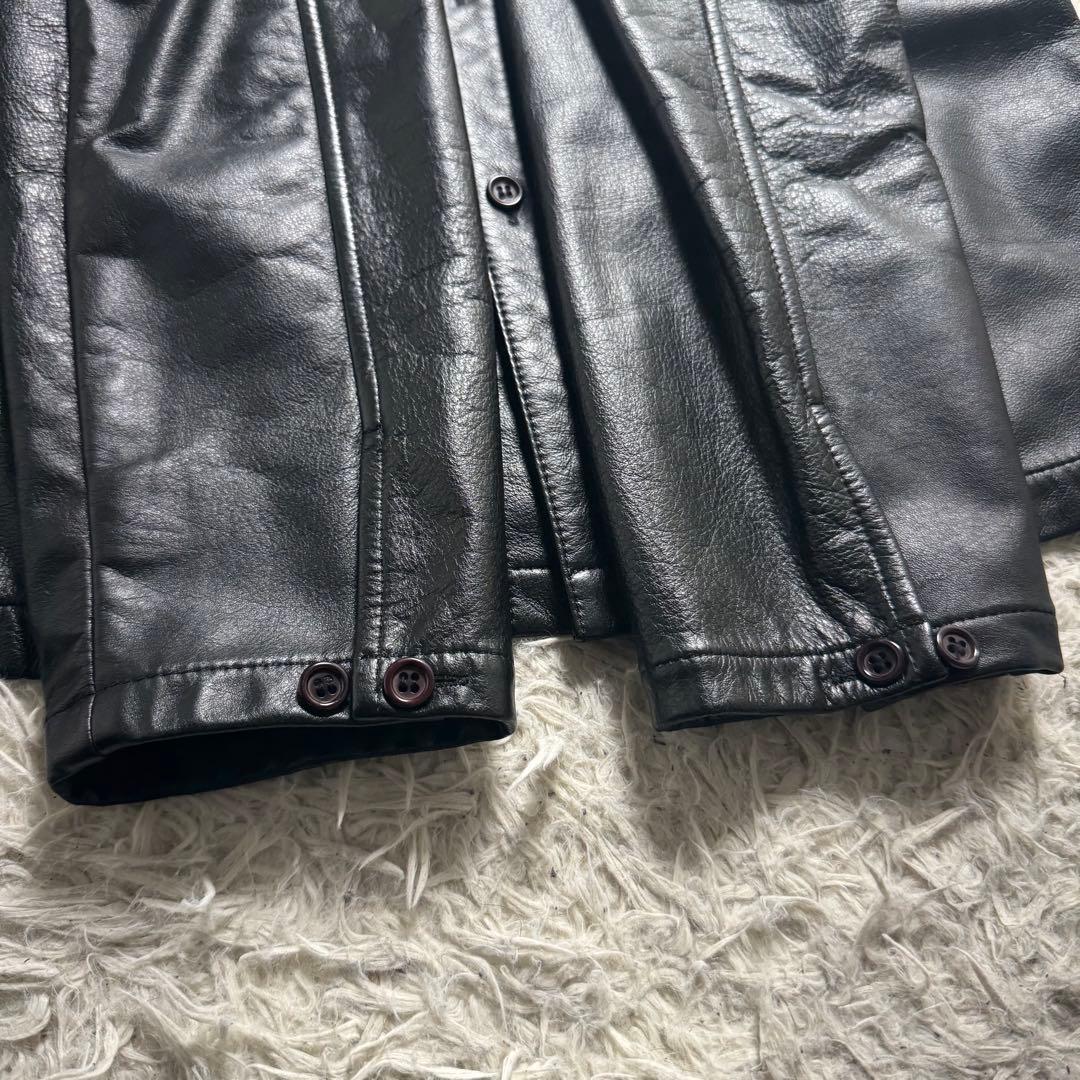 【美品】ヨウジヤマモト A.A.R ダーバン 牛革 シャツ ジャケット 黒 M