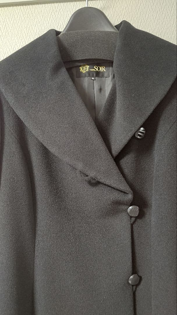 東京ソワール　アンゴラ混エレガントショールカラーロングコート/QVC