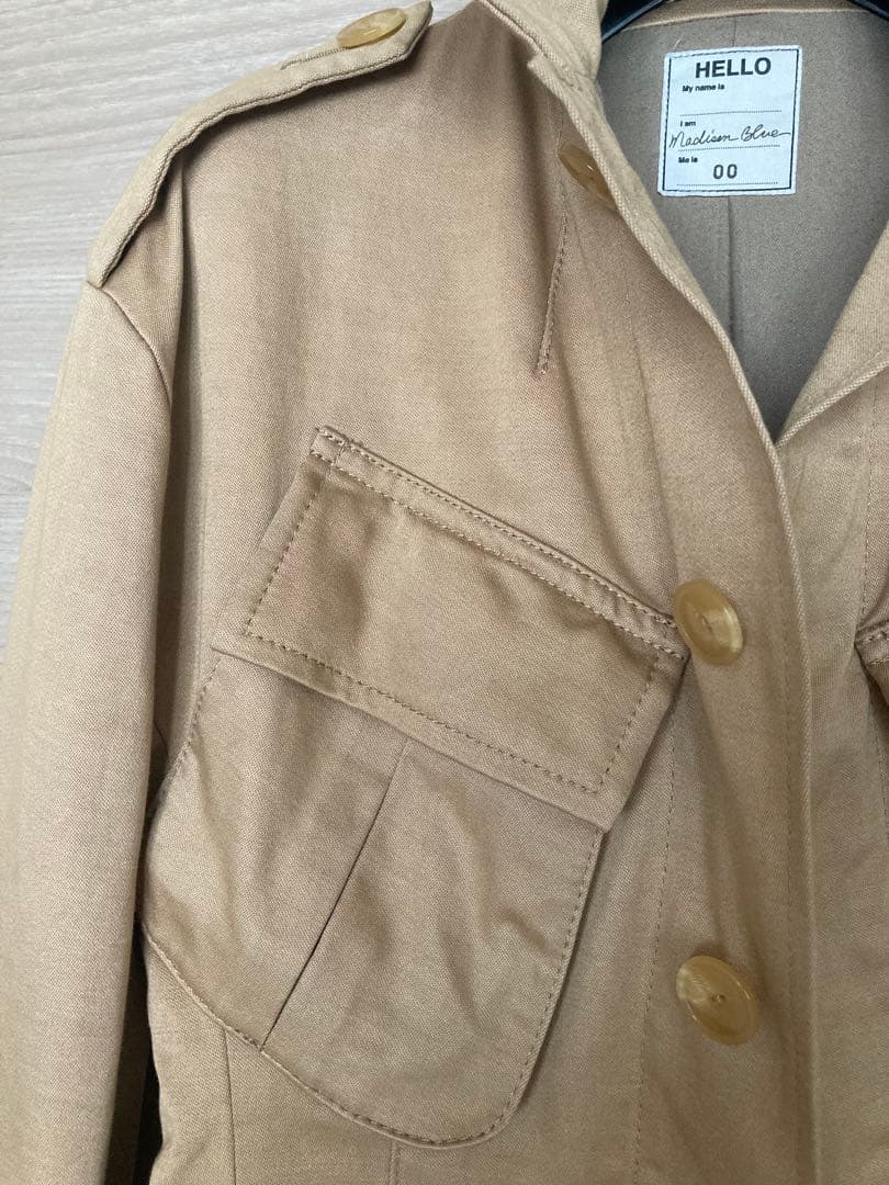 短期出品‼️マディソンブルーバギーサテン ミリタリージャケット 00サイズS