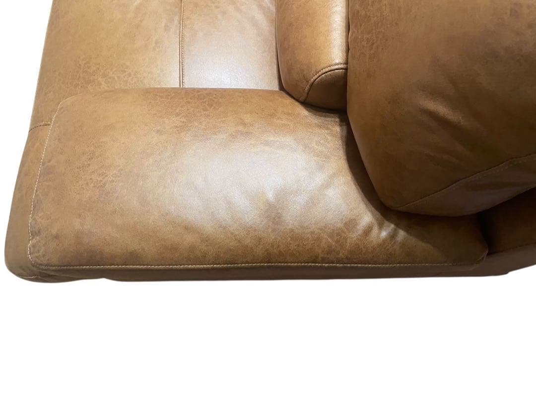 ◯②【極美品】RELAX FORM コーナーソファ レザーテックス キャメル